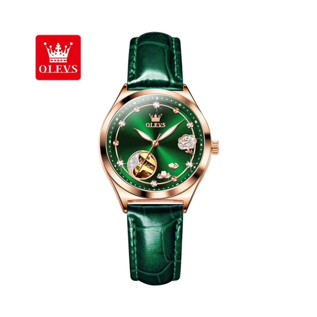 Uhr Frauen Olevs Mode Mechanische Automatik Skelett Lady Fashion Luxus